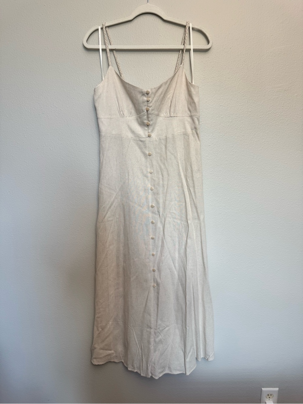 T.J.Maxx Cream Button-Front Maxi Dress